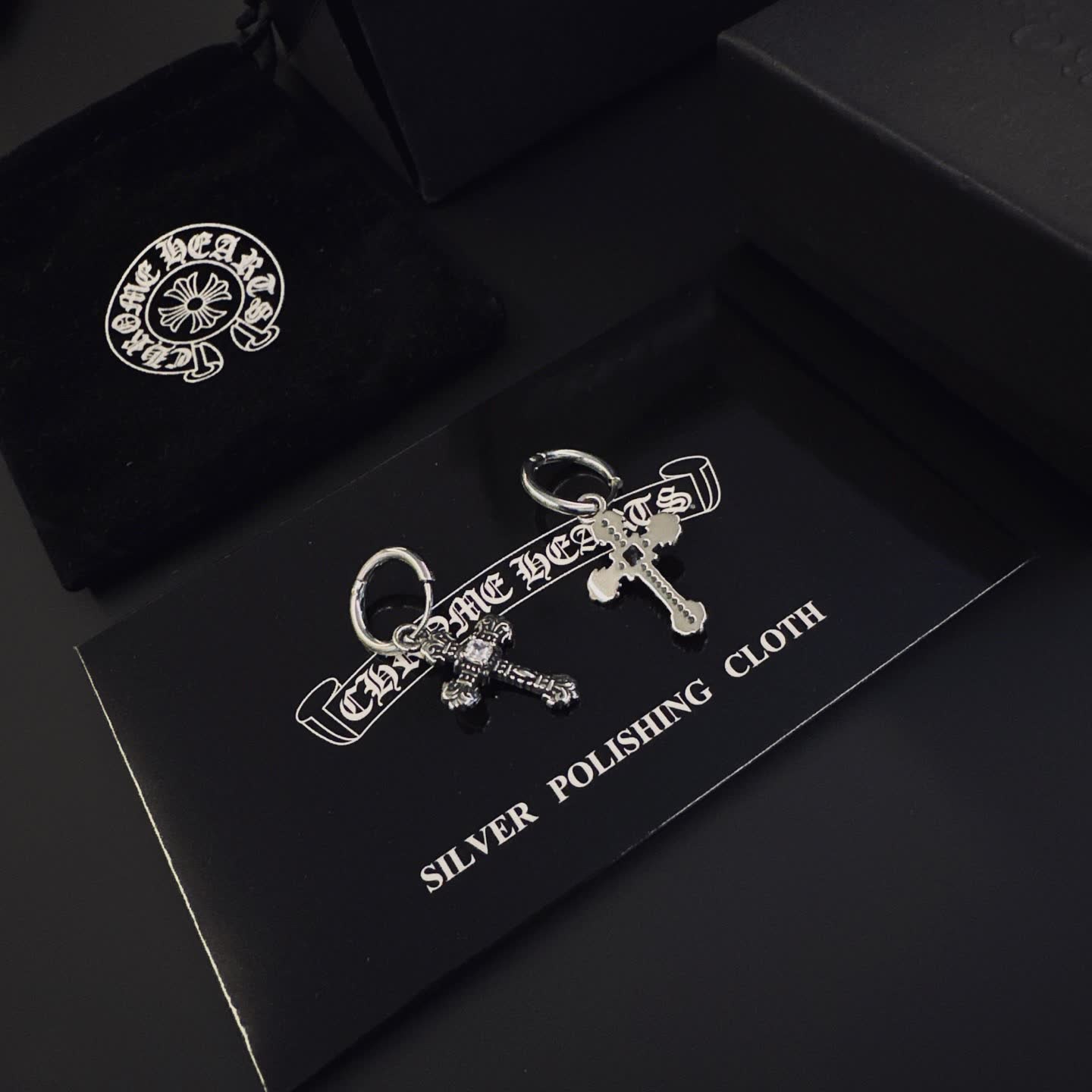 Chrome Hearts Chrom Hearts Silver Cross Earrings